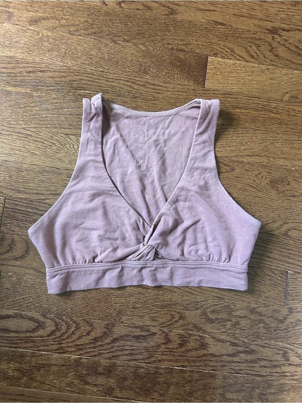 aerie Mauve Twist-Front Bra Crop Tank